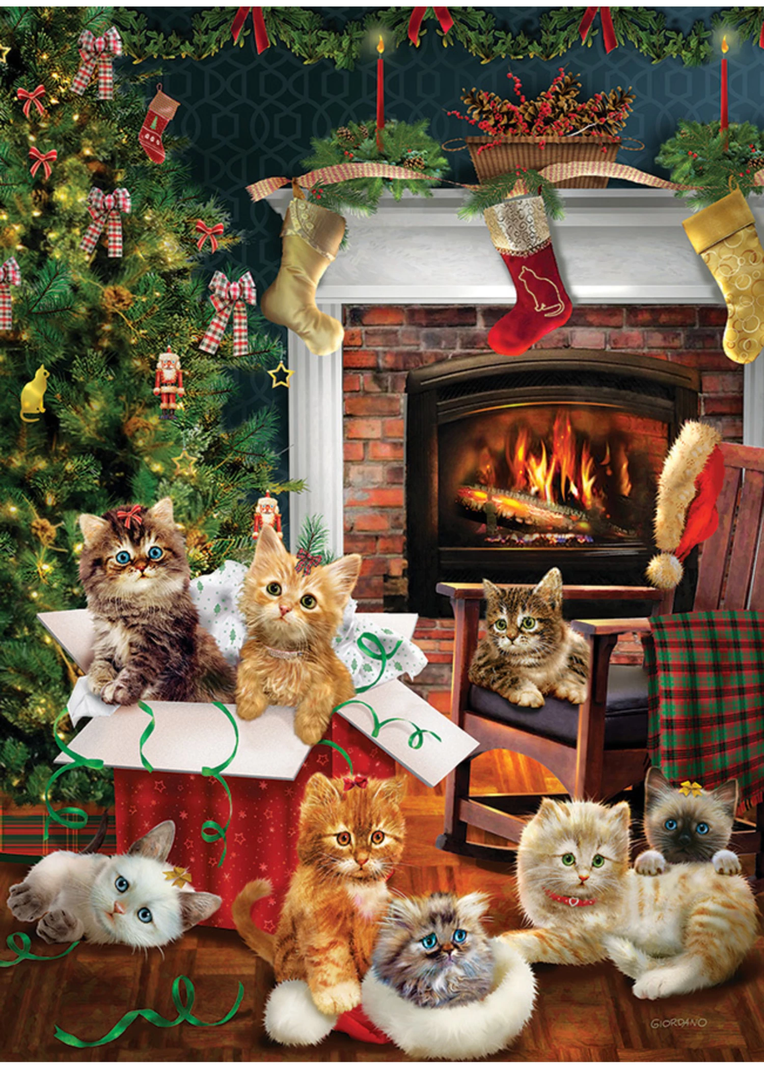 Cobble Hill Christmas Kittens - 1000 Piece Puzzle 4 Cobble Hill Christmas Kittens - 1000 Piece Puzzle - Image 2