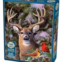 Puzzles Online Store 15 Cobble Hill One Deer Two Cardinals - 500 Piece Puzzle