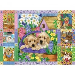 Puzzles Online Store -Puzzles Online Store cobble hill puppies and posies quilt 1000 piece pu 1