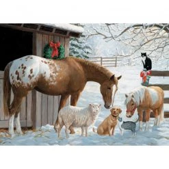 Puzzles Online Store -Puzzles Online Store cobble hill winter barnyard 350 piece puzzle 1