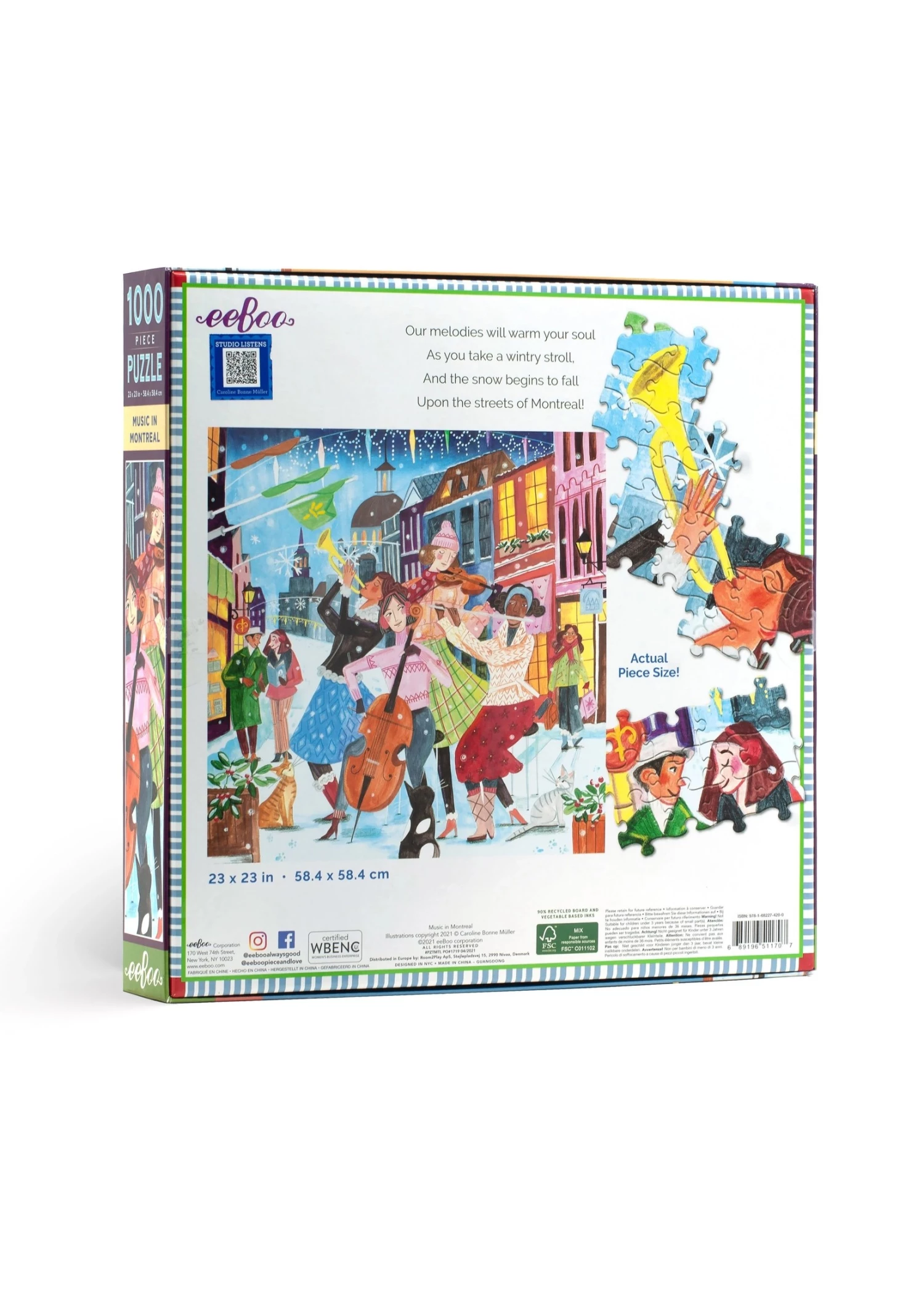 Eeboo Music In Montreal - 1000 Piece Puzzle 4 Eeboo Music In Montreal - 1000 Piece Puzzle - Image 2