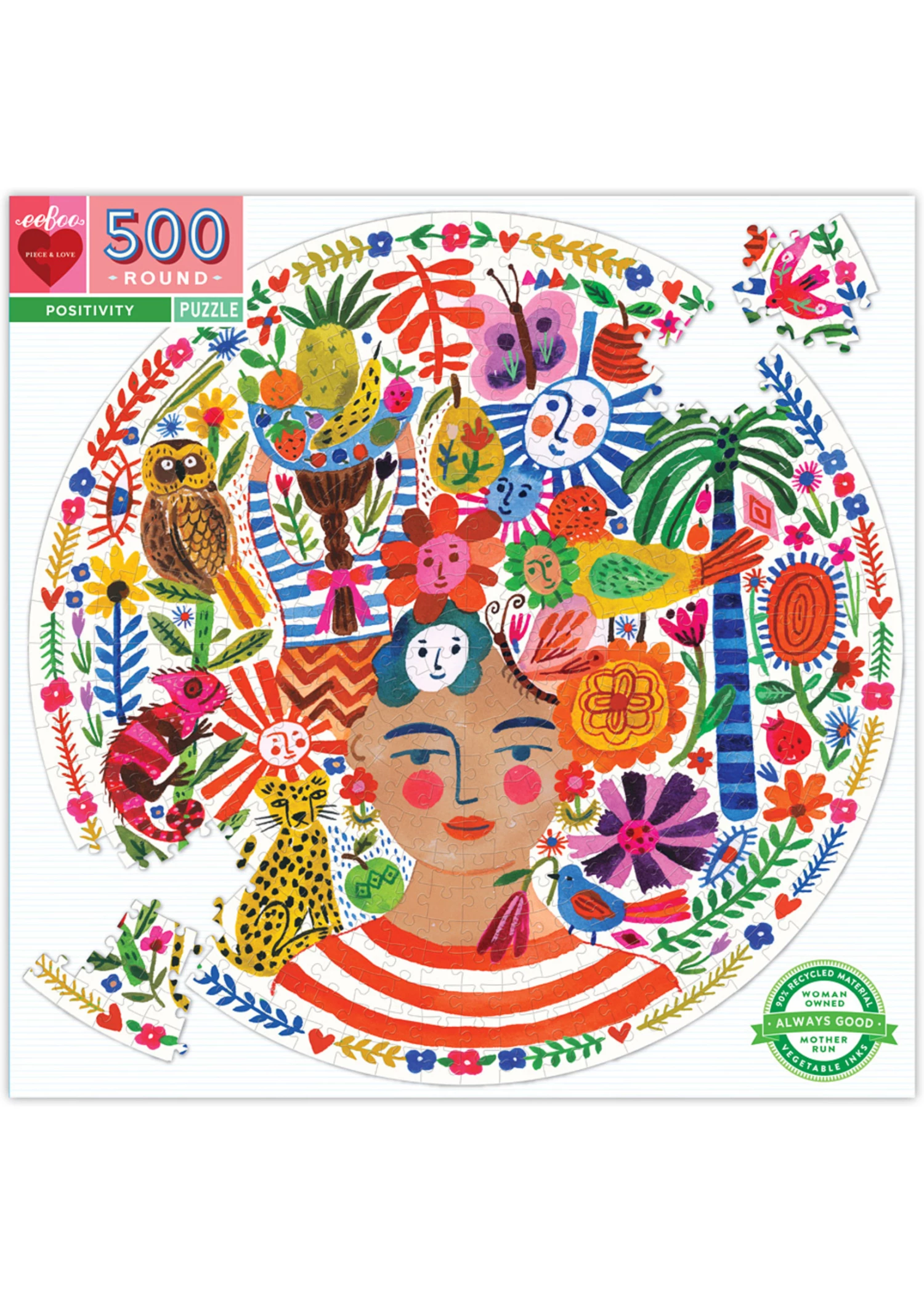 Eeboo Positivity Round - 500 Piece Puzzle 4 Eeboo Positivity Round - 500 Piece Puzzle - Image 2