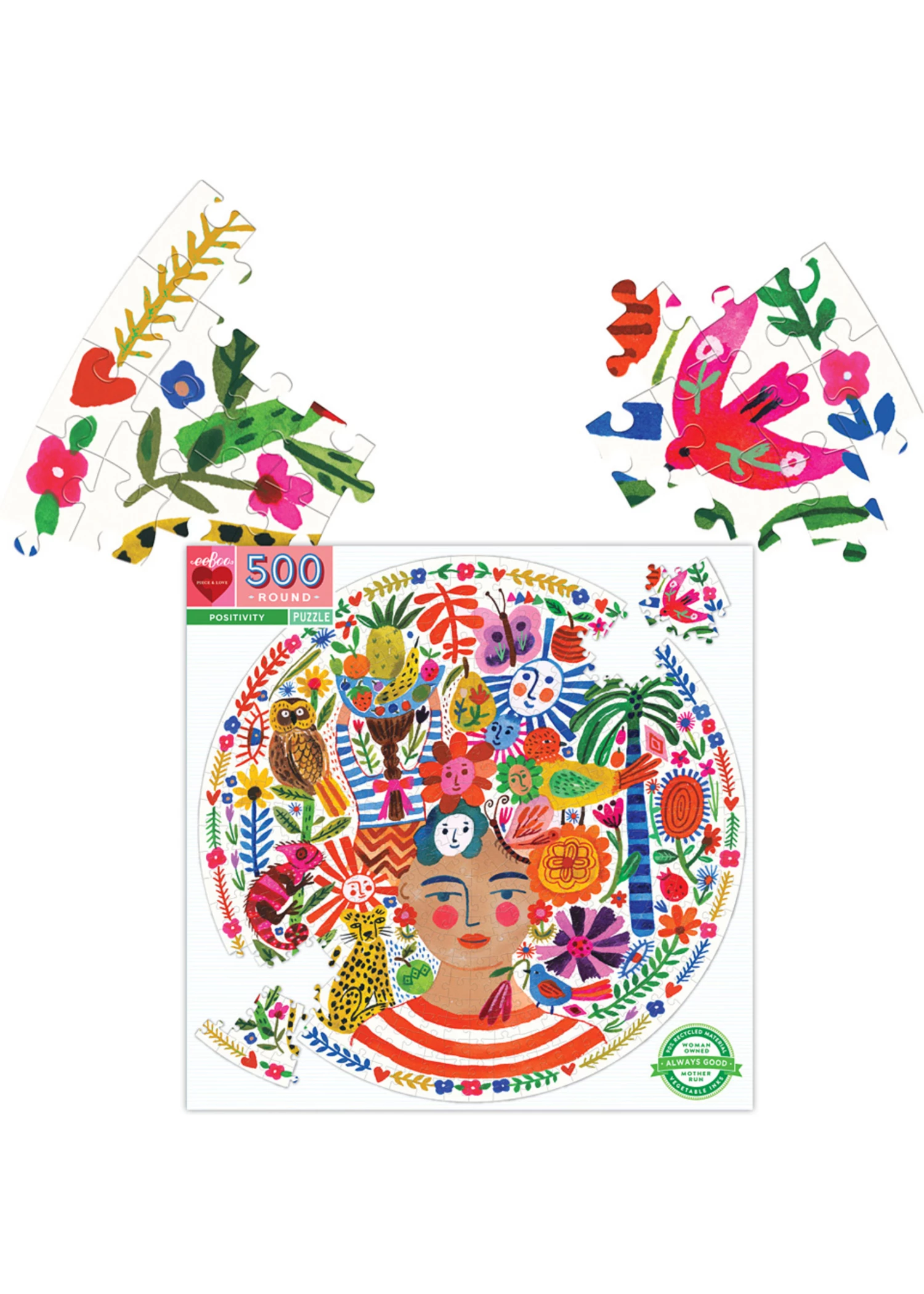 Eeboo Positivity Round - 500 Piece Puzzle 3 Eeboo Positivity Round - 500 Piece Puzzle