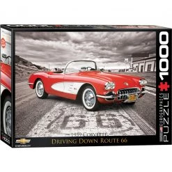 Eurographics 1959 Corvette Driving Down Route 66 - 1000 Piece Puzzle