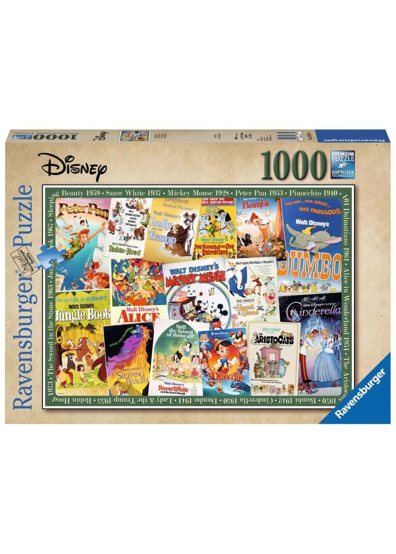 Ravensburger Disney Vintage Movie Posters - 1000 Piece Puzzle 3 Ravensburger Disney Vintage Movie Posters - 1000 Piece Puzzle