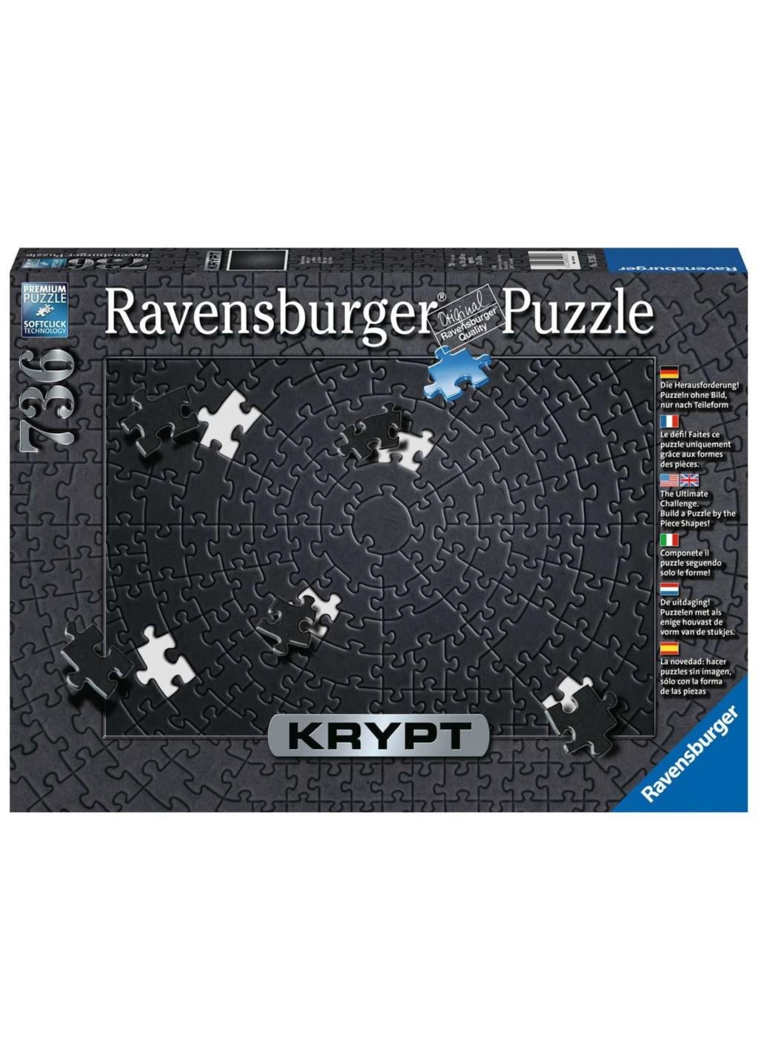 Ravensburger Krypt - Black - 736 Piece Puzzle 3 Ravensburger Krypt - Black - 736 Piece Puzzle