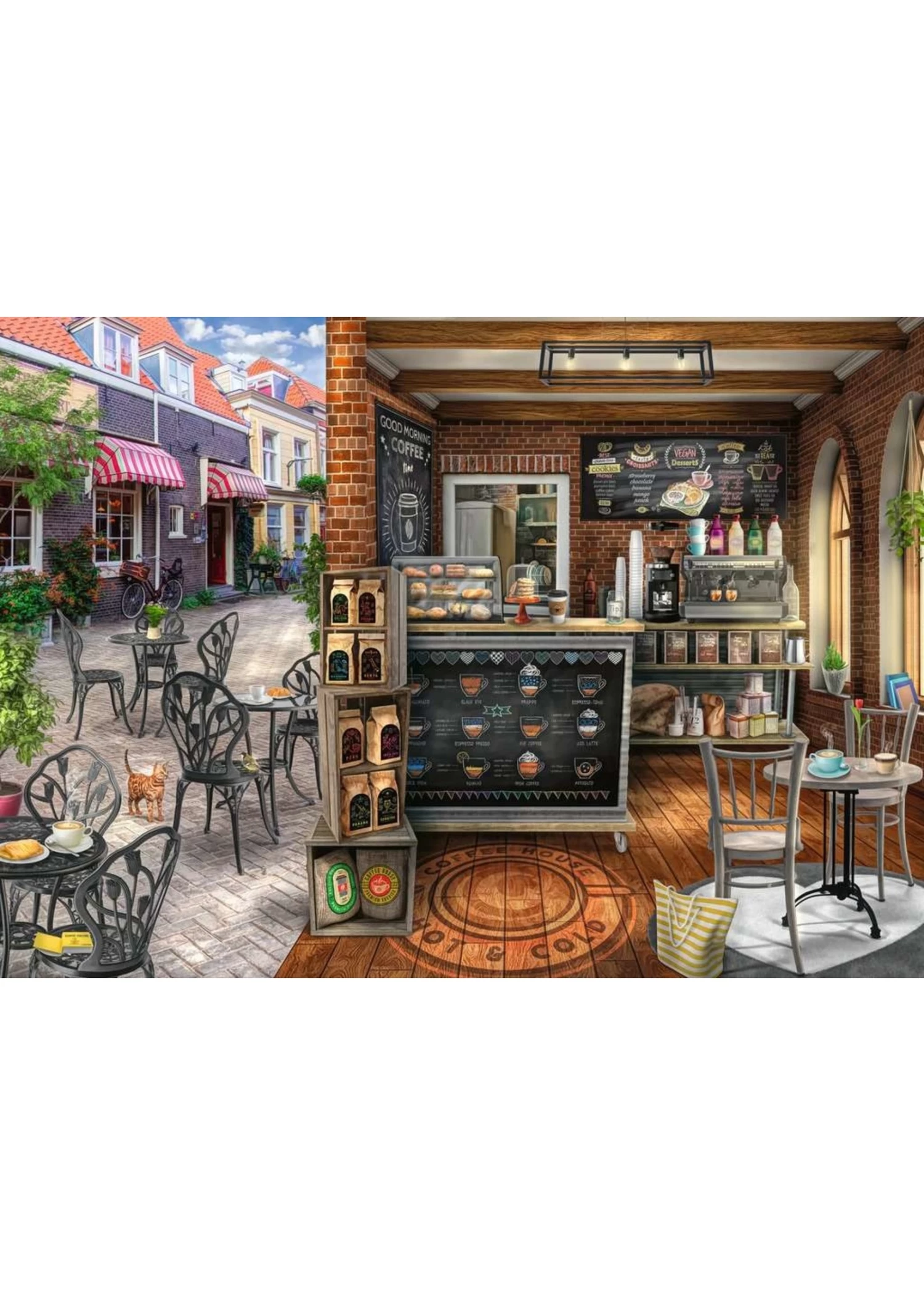 Ravensburger Quaint Café - 1000 Piece Puzzle 4 Ravensburger Quaint Café - 1000 Piece Puzzle - Image 2